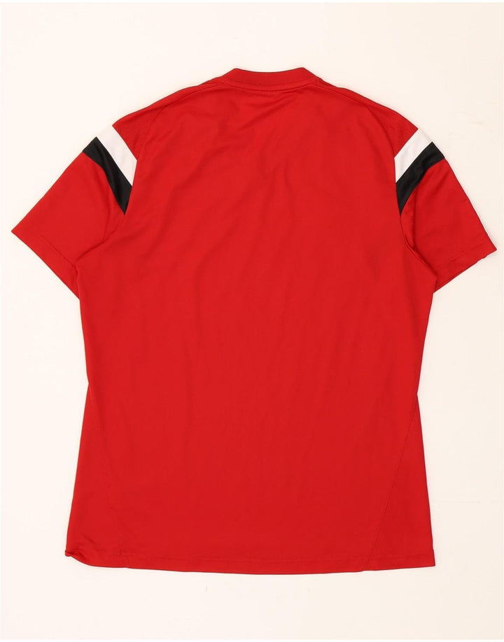 Adidas Hombre Climacool Camiseta Top Grande Rojo Colorblock Poliéster