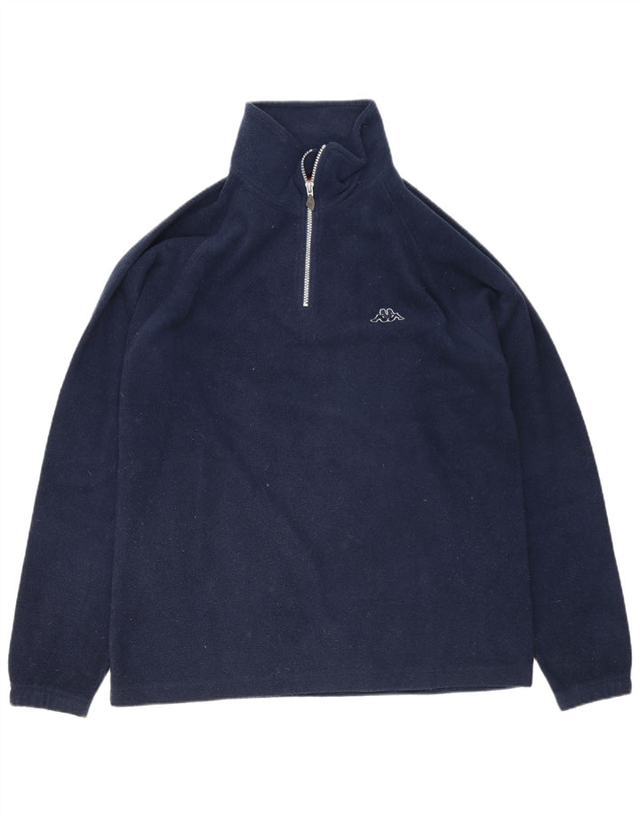 Kappa Hombre Jersey De Forro Polar Con Cremallera Y Cuello Medio Poliéster Azul Marino