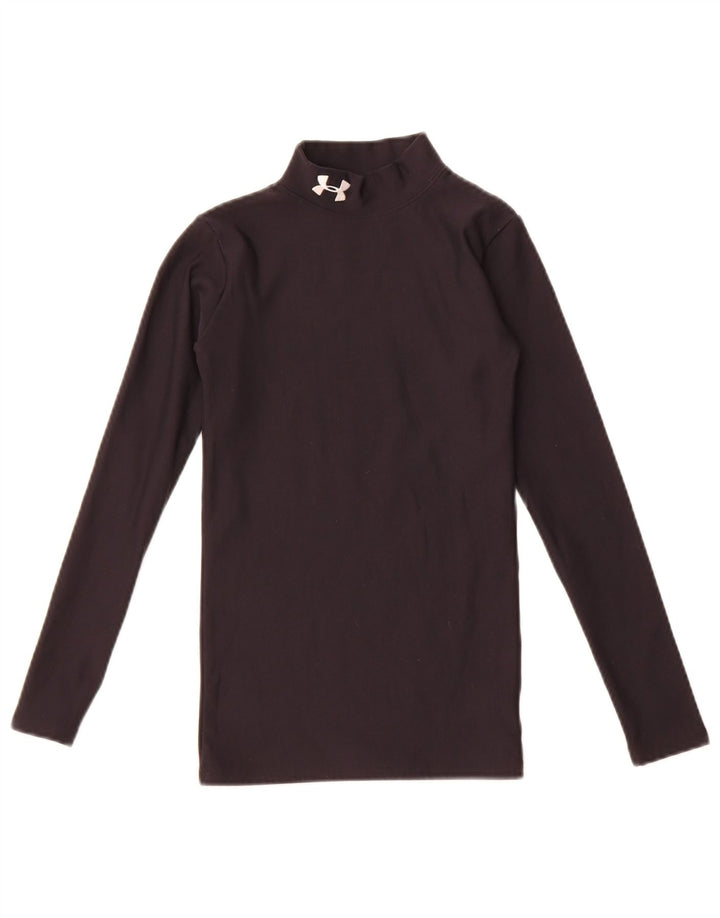 Under Armour Camiseta de manga larga Cold Gear para niños de 9 a 10 años, talla mediana, nailon negro