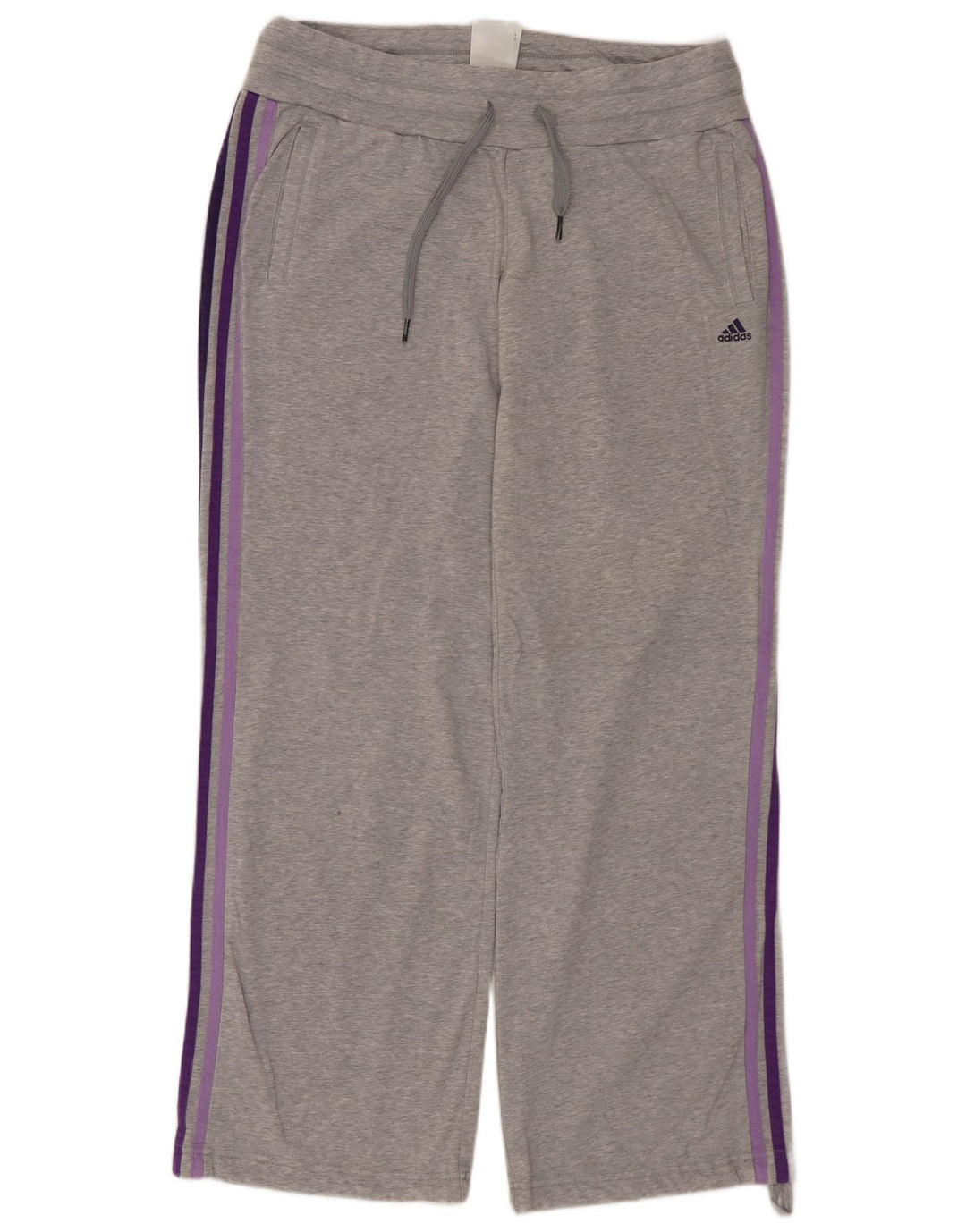 ADIDAS Mujer Climalite Chándal Pantalones Reino Unido 12/14 Algodón Gris Medio