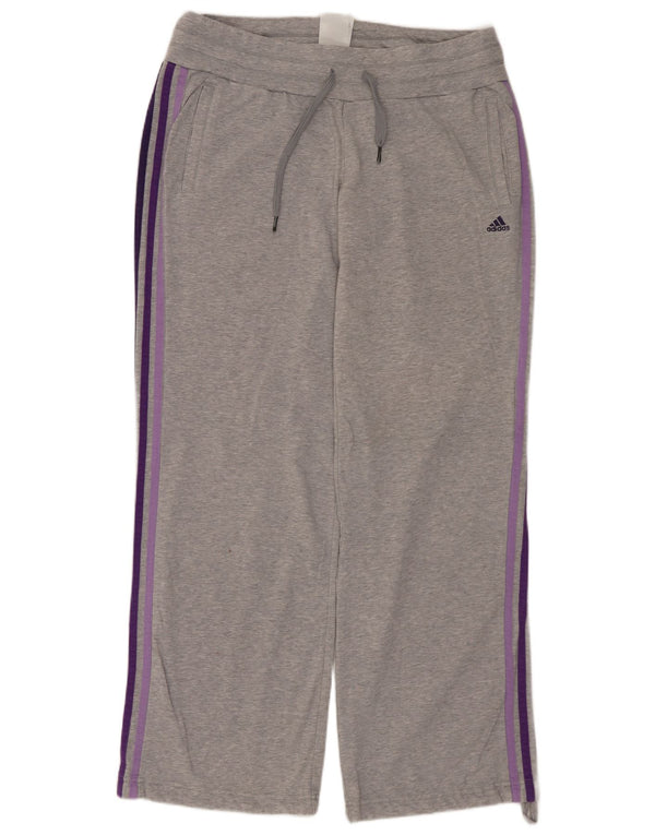 ADIDAS Mujer Climalite Chándal Pantalones Reino Unido 12/14 Algodón Gris Medio