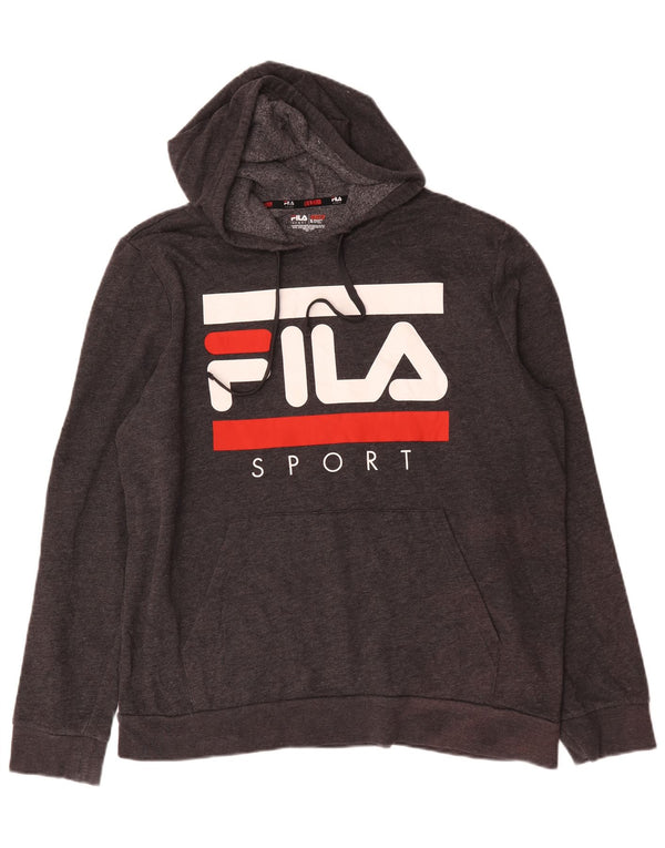 Fila Hombre Graphic Sudadera con capucha Jumper XL Gris Algodón