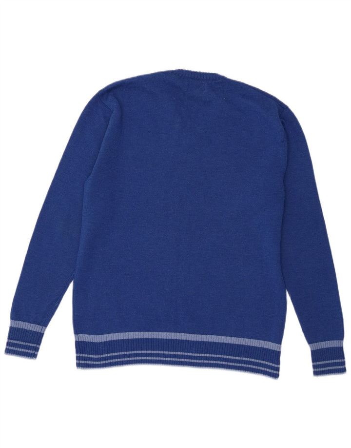 Jersey Kickers Hombre con Cuello en V de Lana Azul Medio
