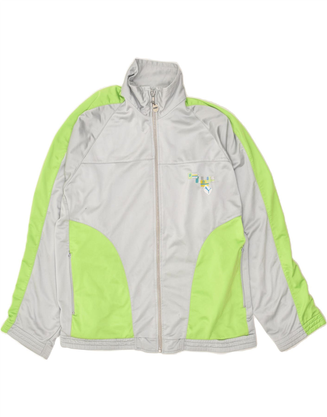 PUMA Mens Tracksuit Top Jacket UK 44 2XL Grey Colourblock Polyester Vintage Puma and Second-Hand Puma from Messina Hembry 