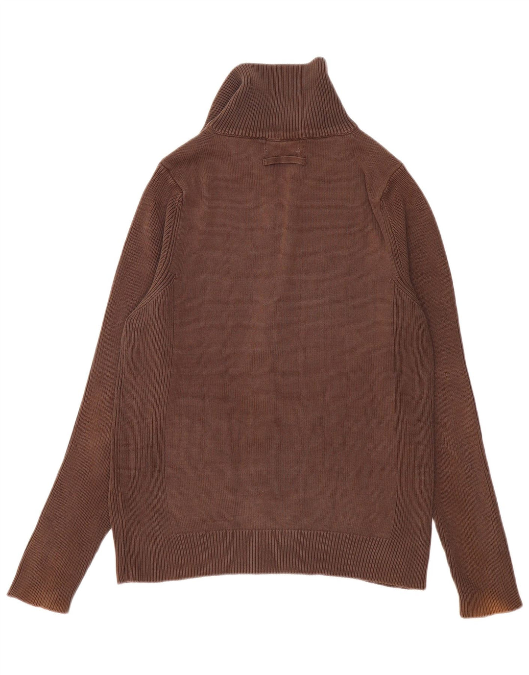 Zara Hombre Cárdigan Suéter Grande Algodón Marrón