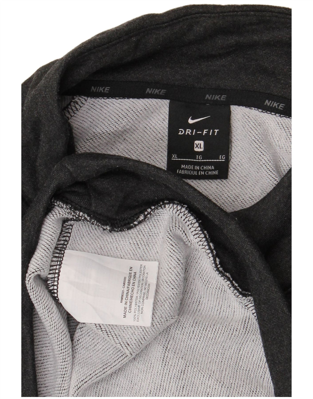 Nike Hombre Dri Fit Zip Neck Sudadera Jumper XL Gris Poliéster