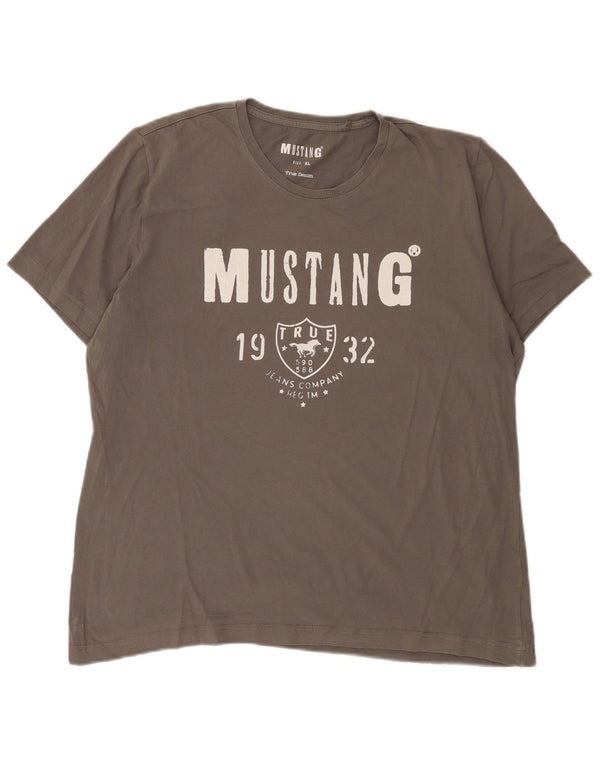 Mustang Camiseta gráfica para hombre Top XL Algodón gris
