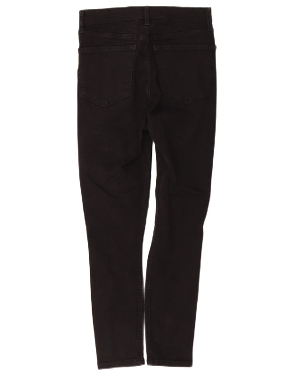 Topshop Jamie - Pantalones informales ajustados desgastados para mujer W28 L25 algodón negro