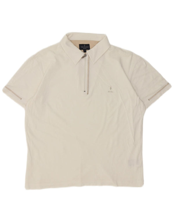 Polo Hombre Trussardi Jeans Small Blanco Algodón