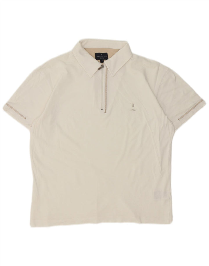 Polo Hombre Trussardi Jeans Small Blanco Algodón