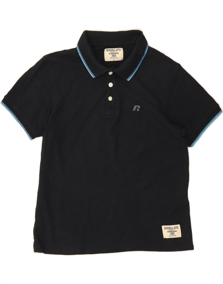 RUSSELL ATHLETIC Mens Polo Shirt Small Navy Blue Cotton Vintage Russell Athletic and Second-Hand Russell Athletic from Messina Hembry 