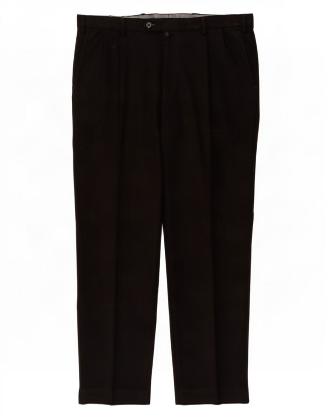 Marks & Spencer Pantalón de traje regular para hombre W38 L31 Poliéster negro