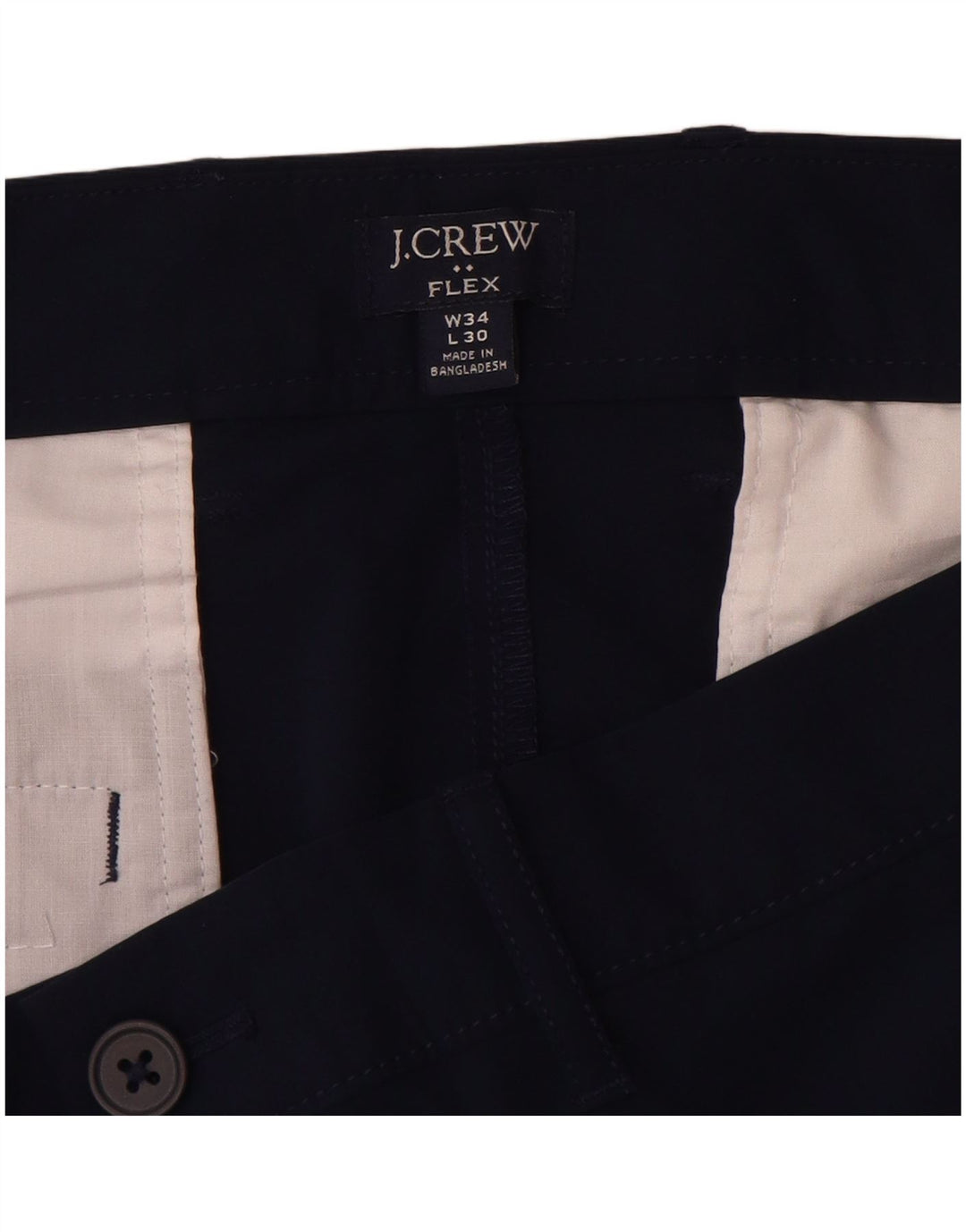 J. Crew Pantalón Chino Flex Slim para Hombre W34 L30 Poliéster Azul Marino