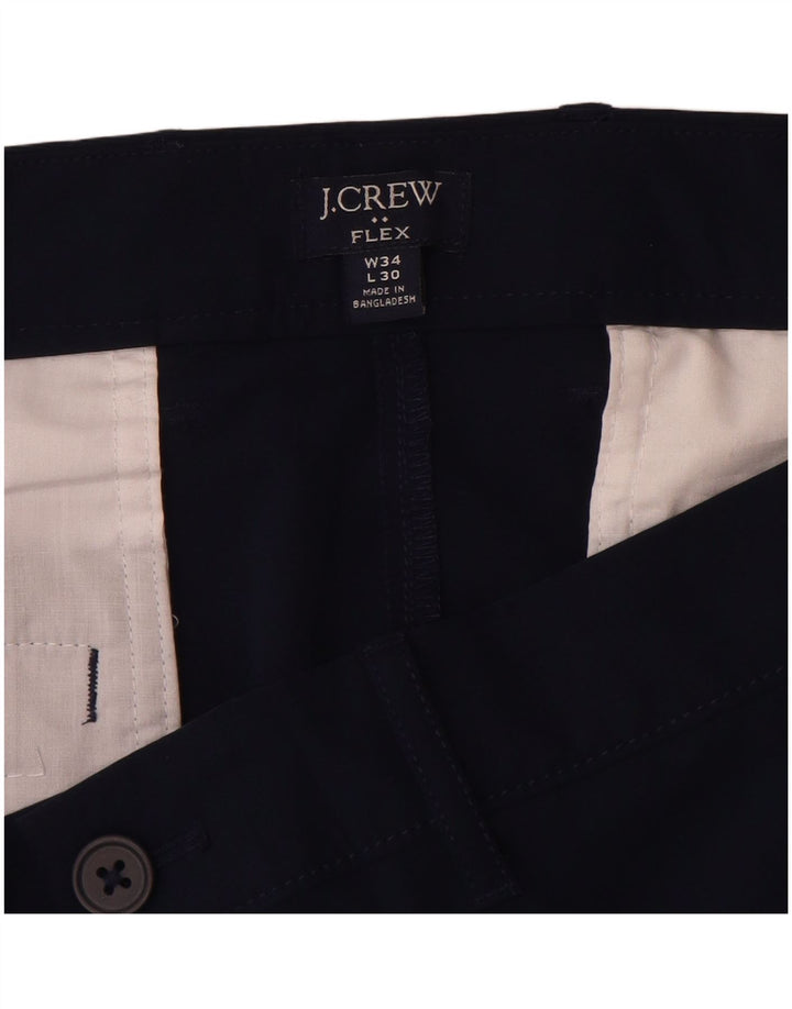 J. Crew Pantalón Chino Flex Slim para Hombre W34 L30 Poliéster Azul Marino