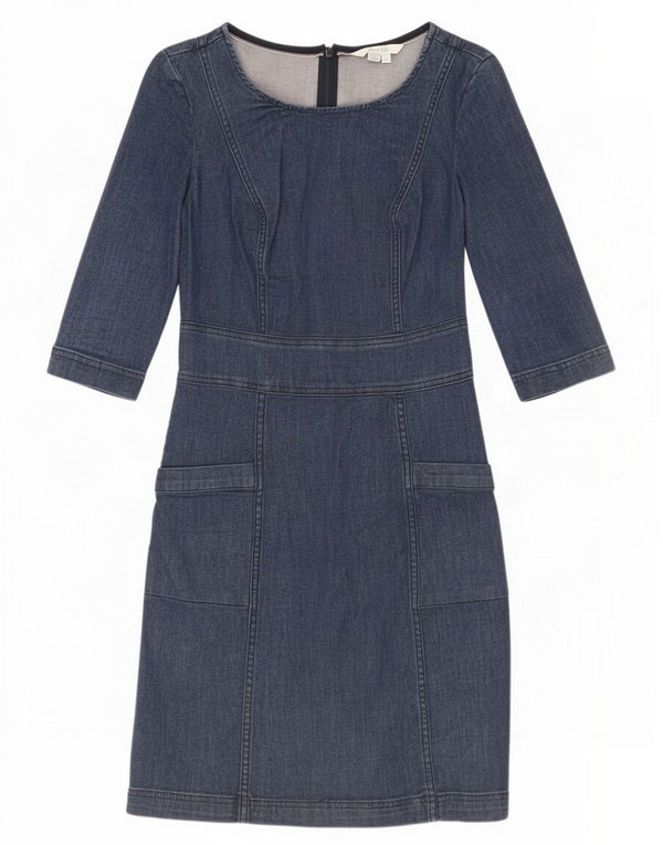 Boden Vestido vaquero de manga 3/4 para mujer UK 8 Small Algodón azul
