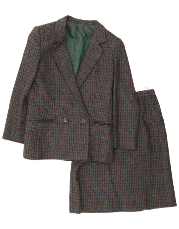 Tris Conjunto de falda de 2 piezas con doble botonadura para mujer UK 8 Small W26 Grey Check