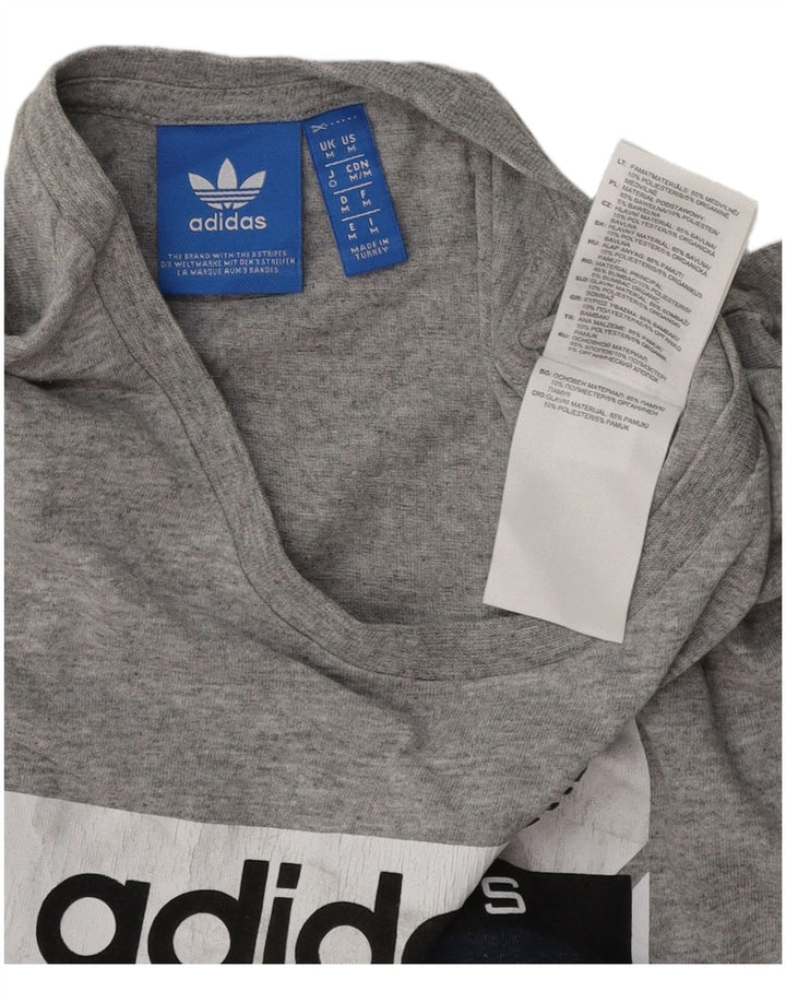 ADIDAS Camiseta gráfica para hombre Top Algodón gris medio