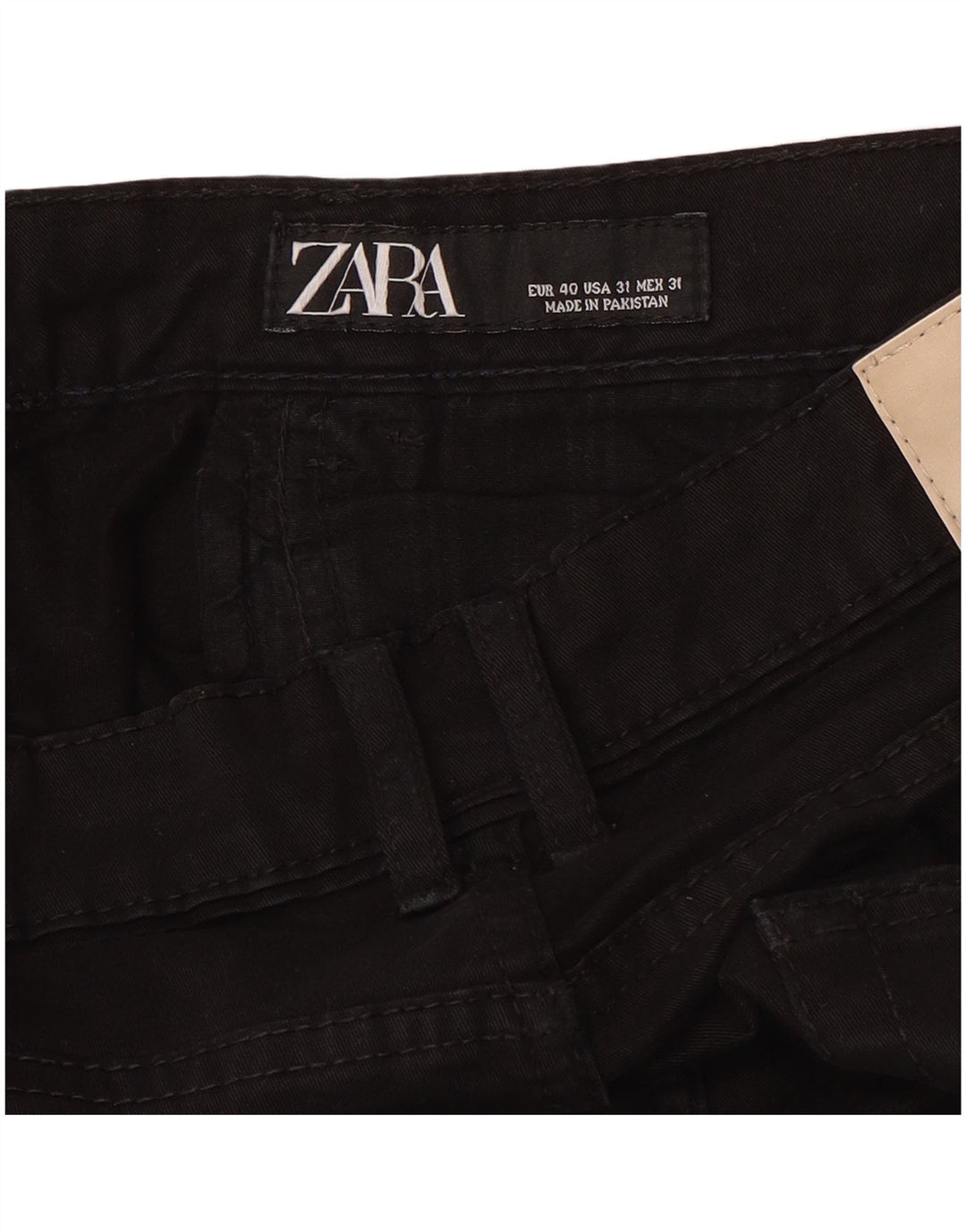 Zara Mens Pantalones Casuales Slim EU 40 Medium W31 L32 Negro