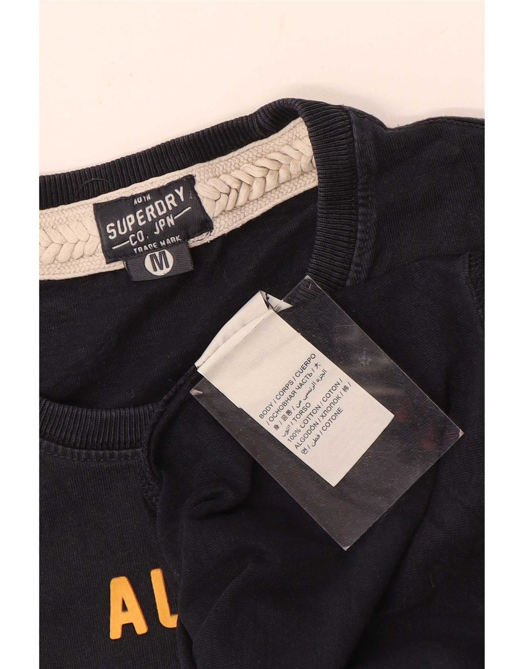 Superdry Camiseta con gráfico gráfico para hombre, parte superior mediana de algodón negro