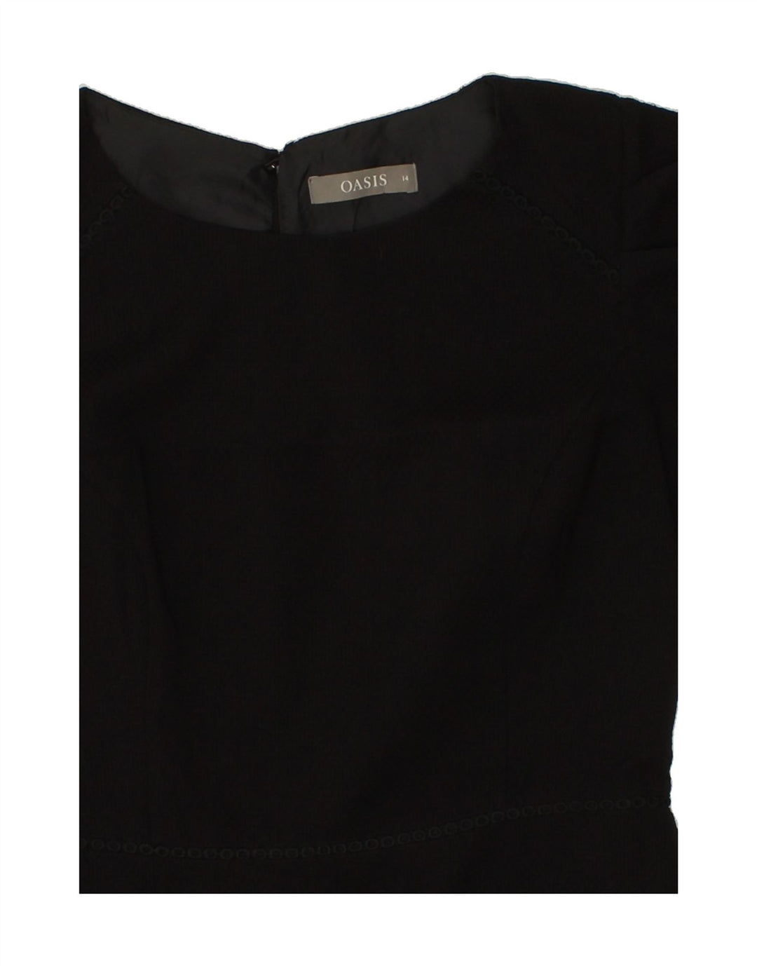 OASIS Womens Short Sleeves Sheath Dress UK 14  Medium Black Polyester Vintage Oasis and Second-Hand Oasis from Messina Hembry 