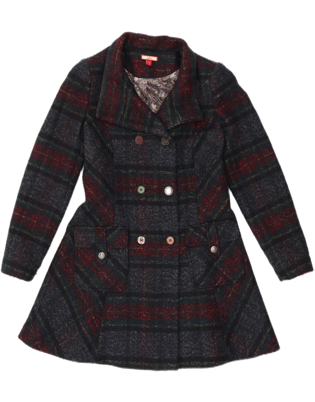 JOE BROWNS Abrigo cruzado para mujer UK 10 Small Multicolor Check