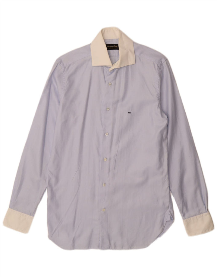 Camisa Massimo Dutti Hombre Talla 38 15 Espiga Azul Mediana