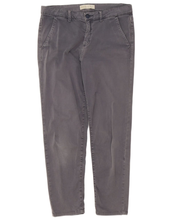 Zara Mujer Pantalón Chino Recto EU 36 XS W26 L26 Gris