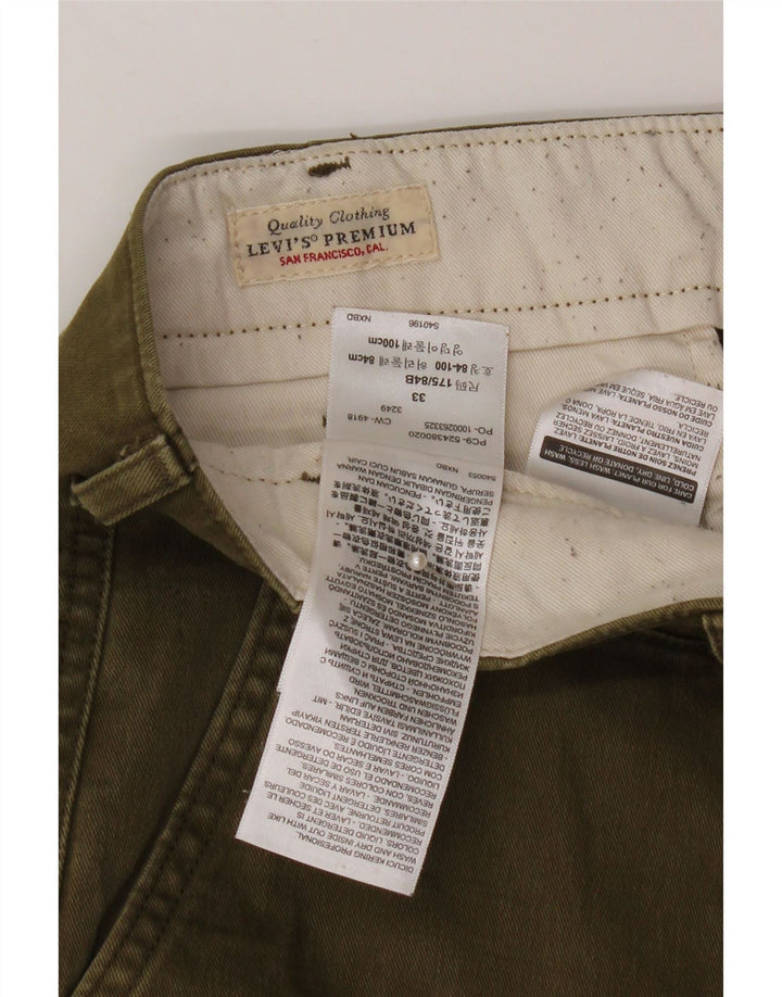 LEVI'S Pantalones cortos chinos para hombre W33 Algodón caqui medio