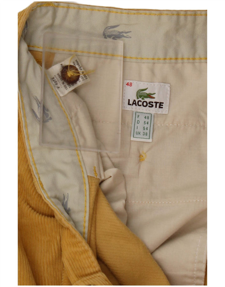 LACOSTE Pantalón recto de pana para hombre Talla 48 XL W38 L31 Algodón amarillo