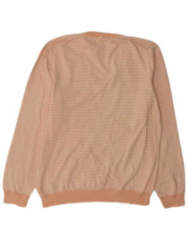 Tommy Hilfiger Suéter con cuello en V para mujer UK 46 Grande Naranja Rayas