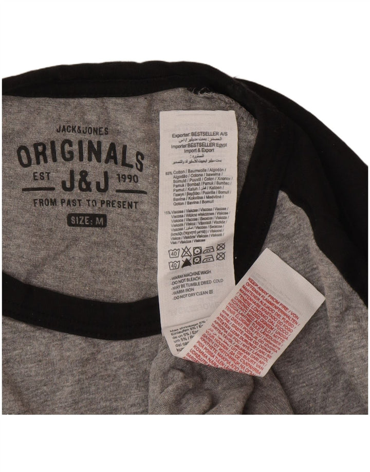 Jack & Jones Hombre Top Manga Larga Algodón Gris Medio