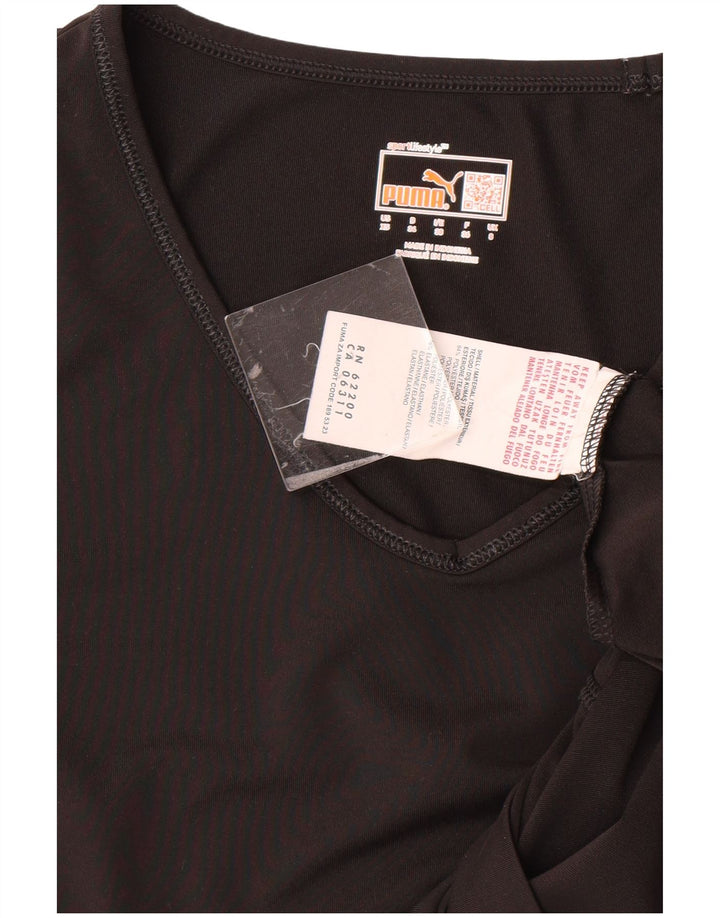 PUMA Womens T-Shirt Top UK 8 Small Black Polyester