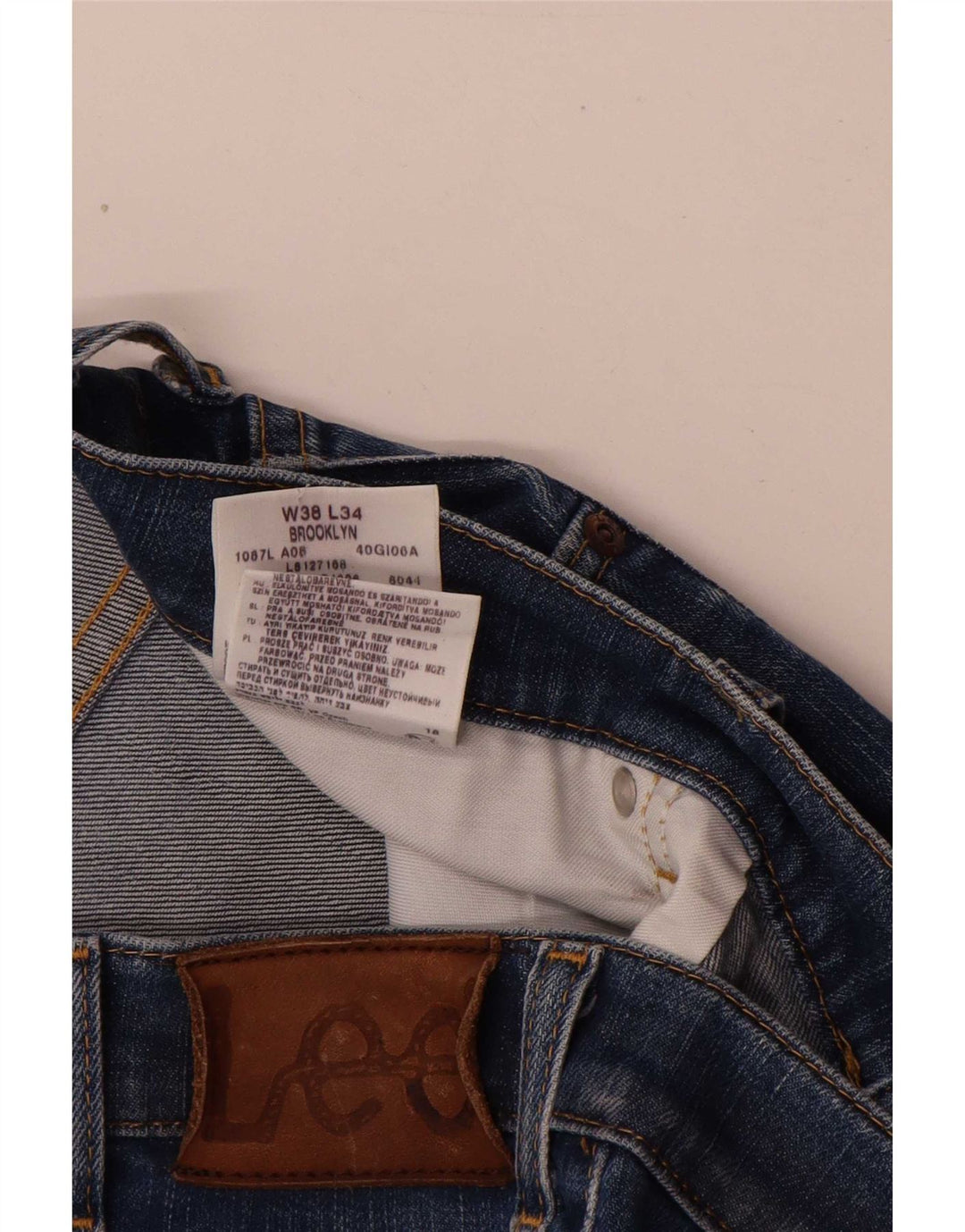 Lee Vaqueros Rectos Brooklyn Hombre W38 L31 Algodón Azul