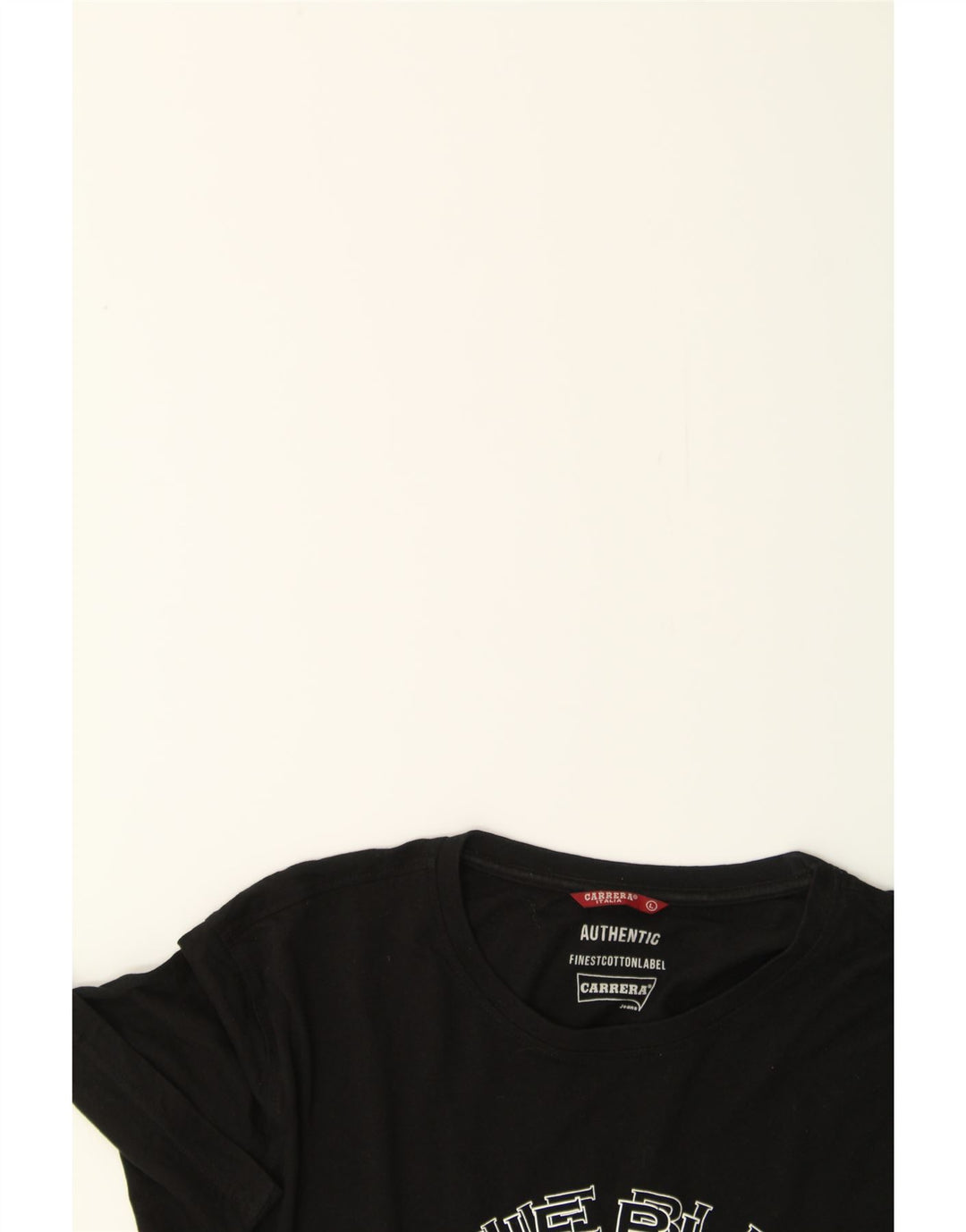 CARRERA Mens Graphic T-Shirt Top Large Black Cotton Vintage Carrera and Second-Hand Carrera from Messina Hembry 
