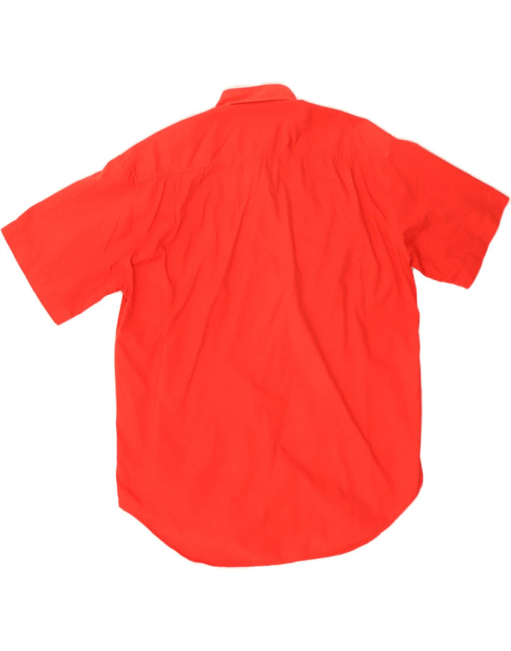 STEFANEL Mens Short Sleeve Shirt Medium Red Cotton Vintage Stefanel and Second-Hand Stefanel from Messina Hembry 