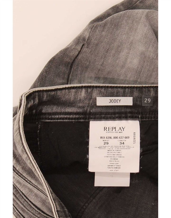 Replay Mujer Jodey Slim Jeans W29 L29 Algodón Gris