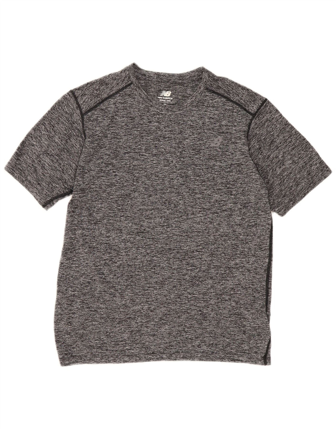 New Balance Mens T-Shirt Top Medium Grey Flecked Polyester