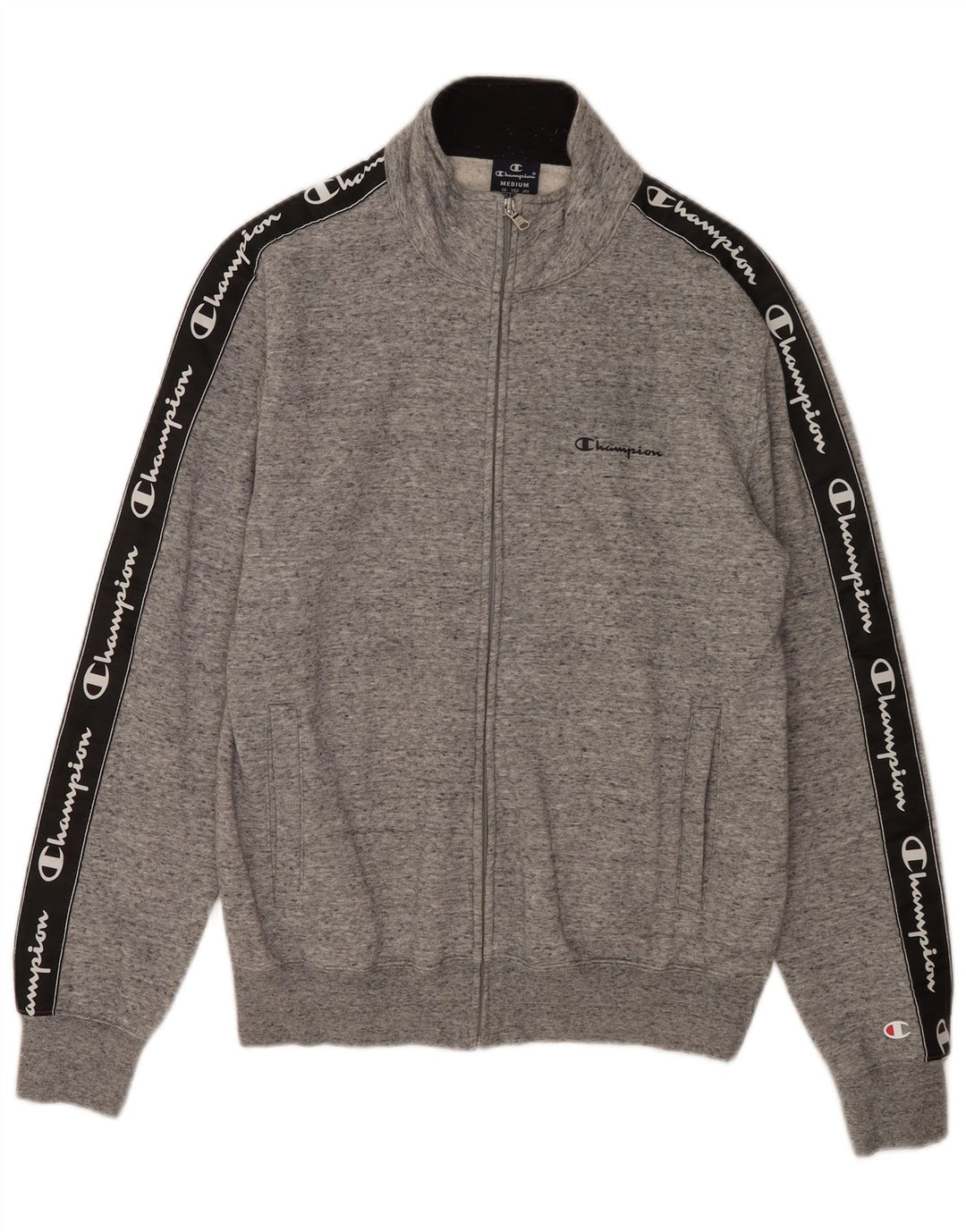 Champion Chaqueta De Chándal Con Gráfico Para Hombre De Algodón Moteado En Gris Medio