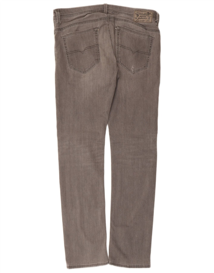 DIESEL Mujer Thavar Slim Skinny Jeans W34 L32 Algodón Gris