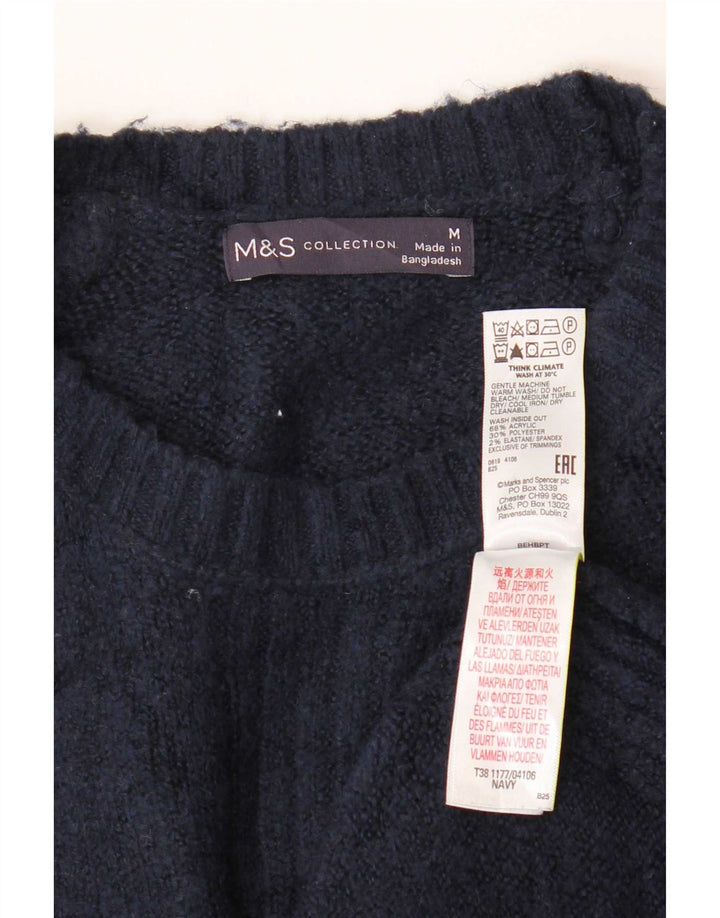 Marks & Spencer - Jersey de cuello redondo para mujer, talla 40, tamaño mediano, azul marino