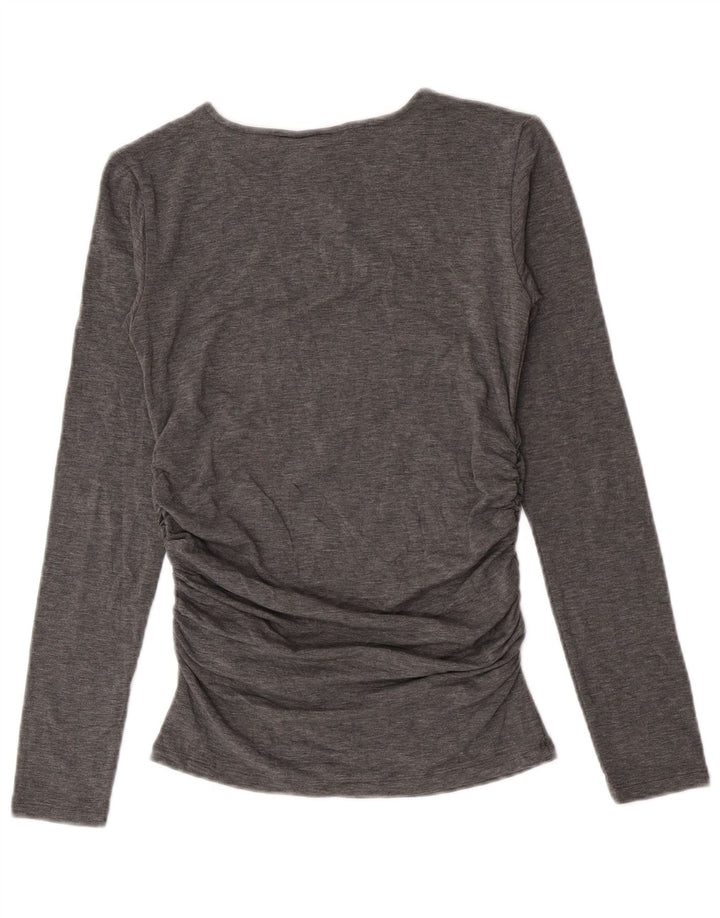 Marks & Spencer - Camiseta de manga larga para mujer, talla 40, talla pequeña, acrílico gris