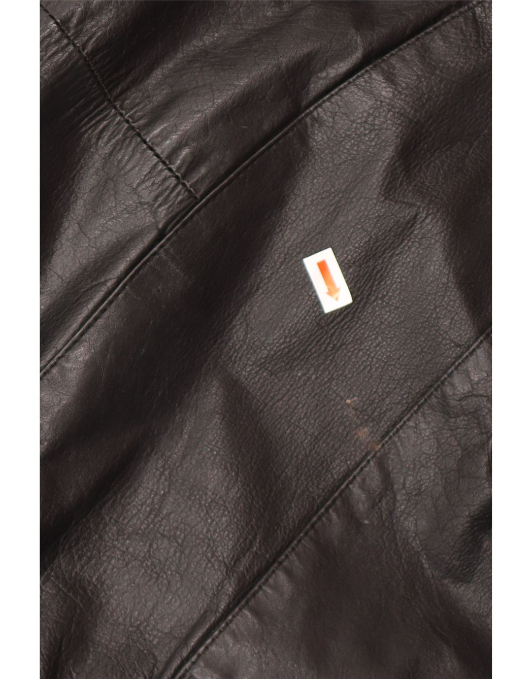 VINTAGE Abrigo de cuero de gran tamaño para mujer Reino Unido 14 Cuero negro mediano