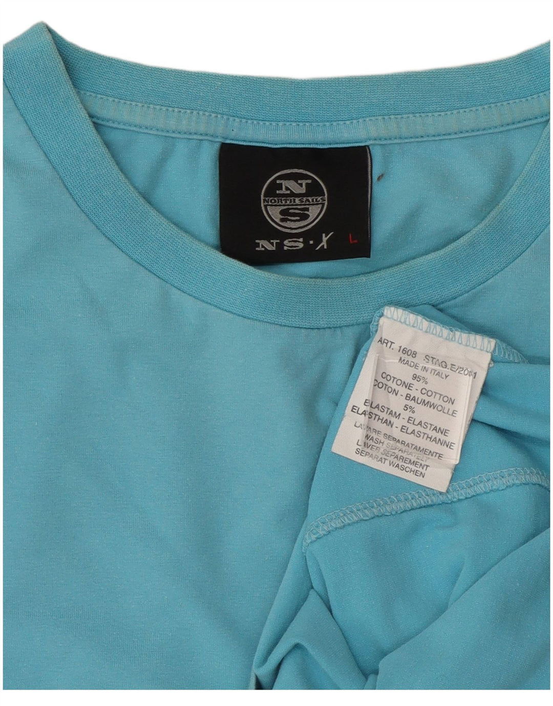 North Sails Hombre Camiseta Estampada De Manga Larga De Algodón Azul Grande