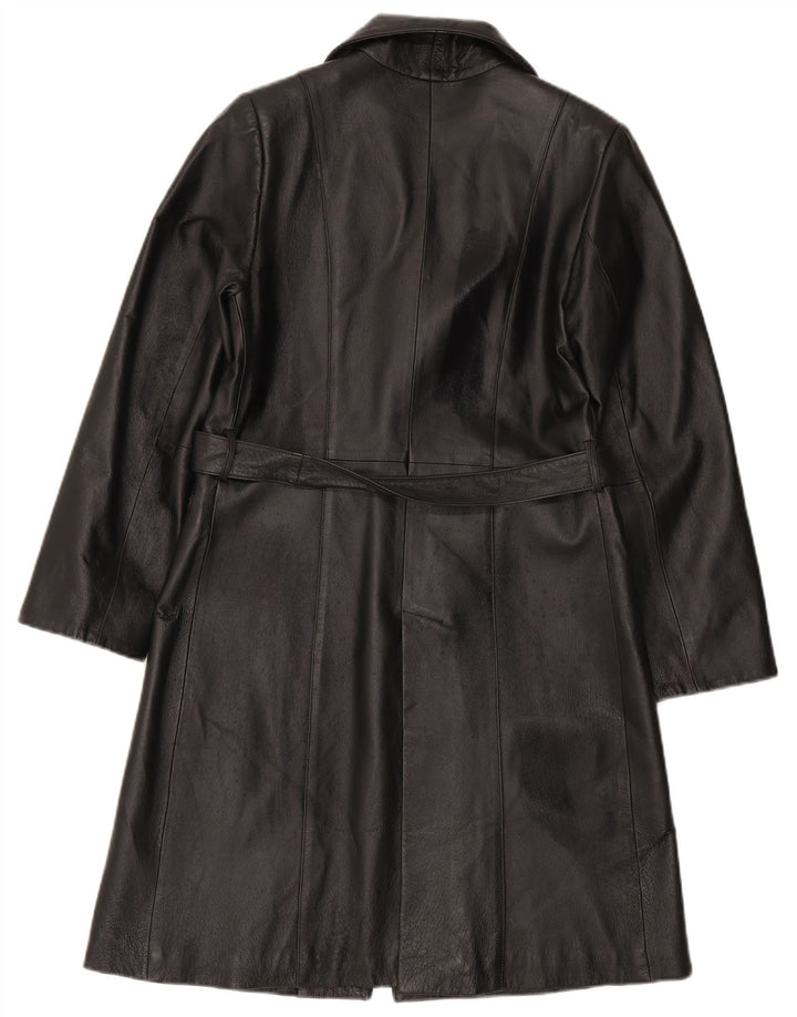 LAVORAZIONE ARTIGIANALE Abrigo de piel para mujer IT 44 Medio Cuero negro