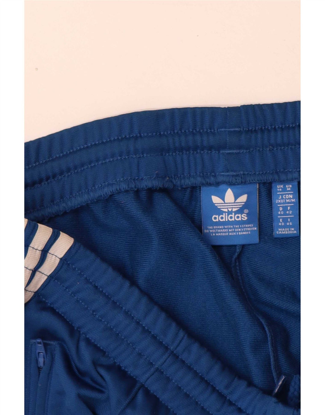 Adidas - Pantalones de chándal para mujer, talla 40, poliéster azul grande