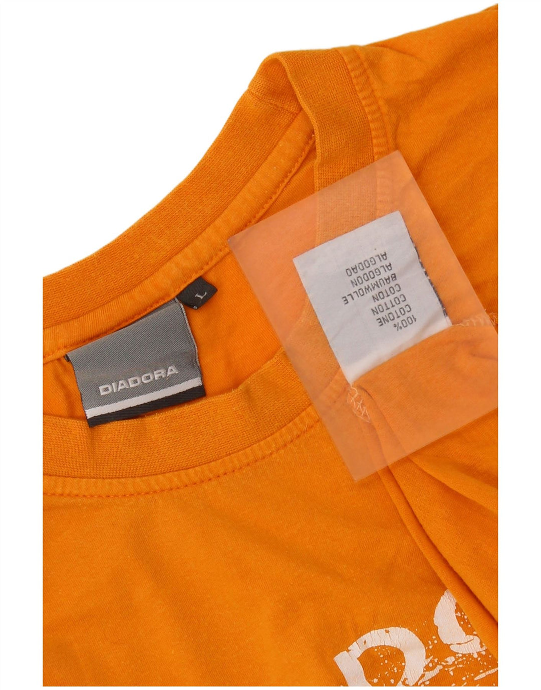 DIADORA Hombre Camiseta Gráfica Top Grande Naranja Algodón