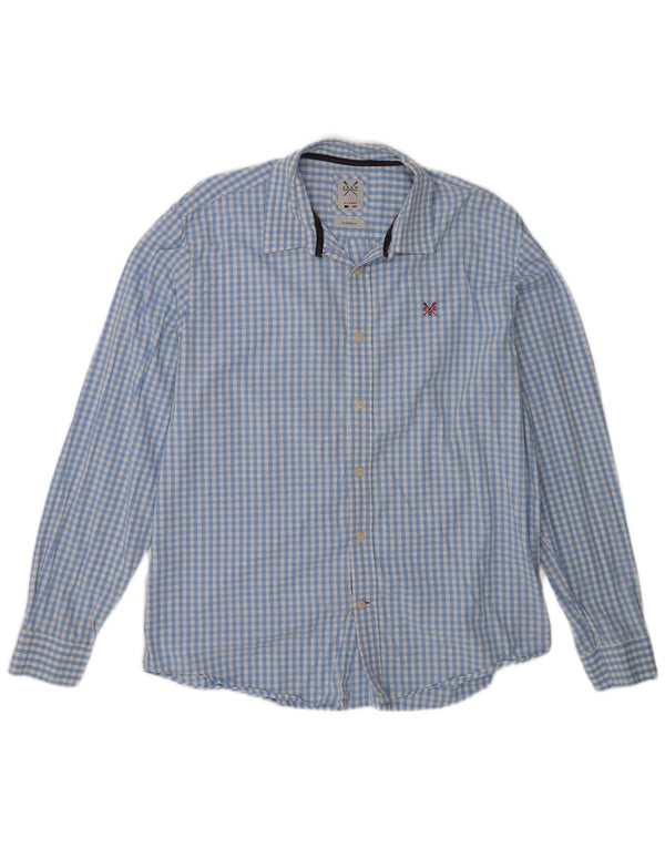 Crew Clothing Camisa de corte clásico para hombre XL Algodón a cuadros azul