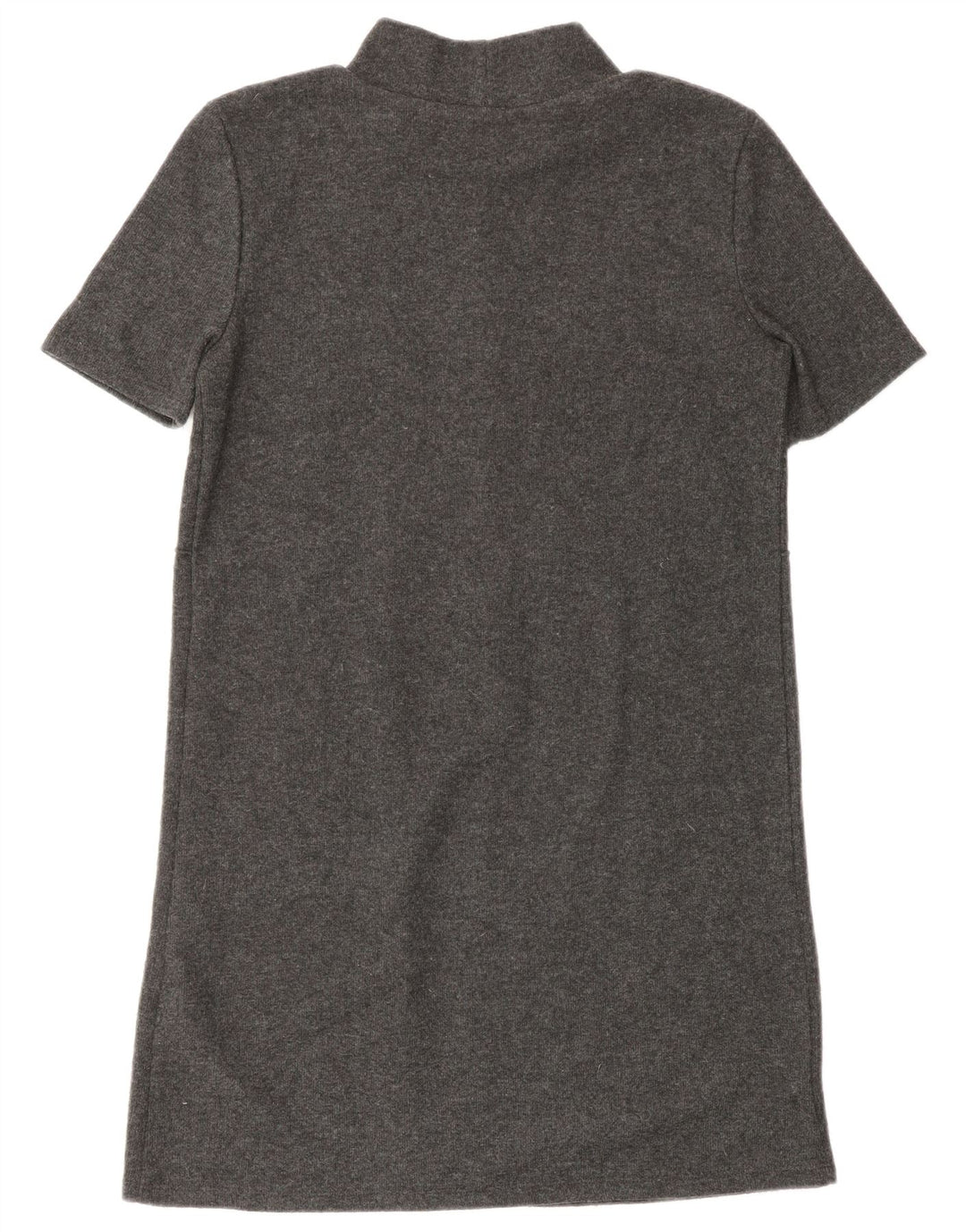 Zara Mujer Vestido Jersey De Manga Corta UK 40 Pequeño Poliéster Gris