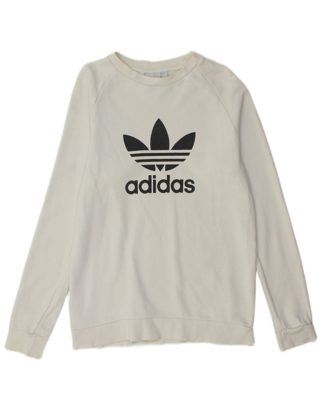ADIDAS Hombre Sudadera Gráfica Jersey Pequeño Algodón Blanco