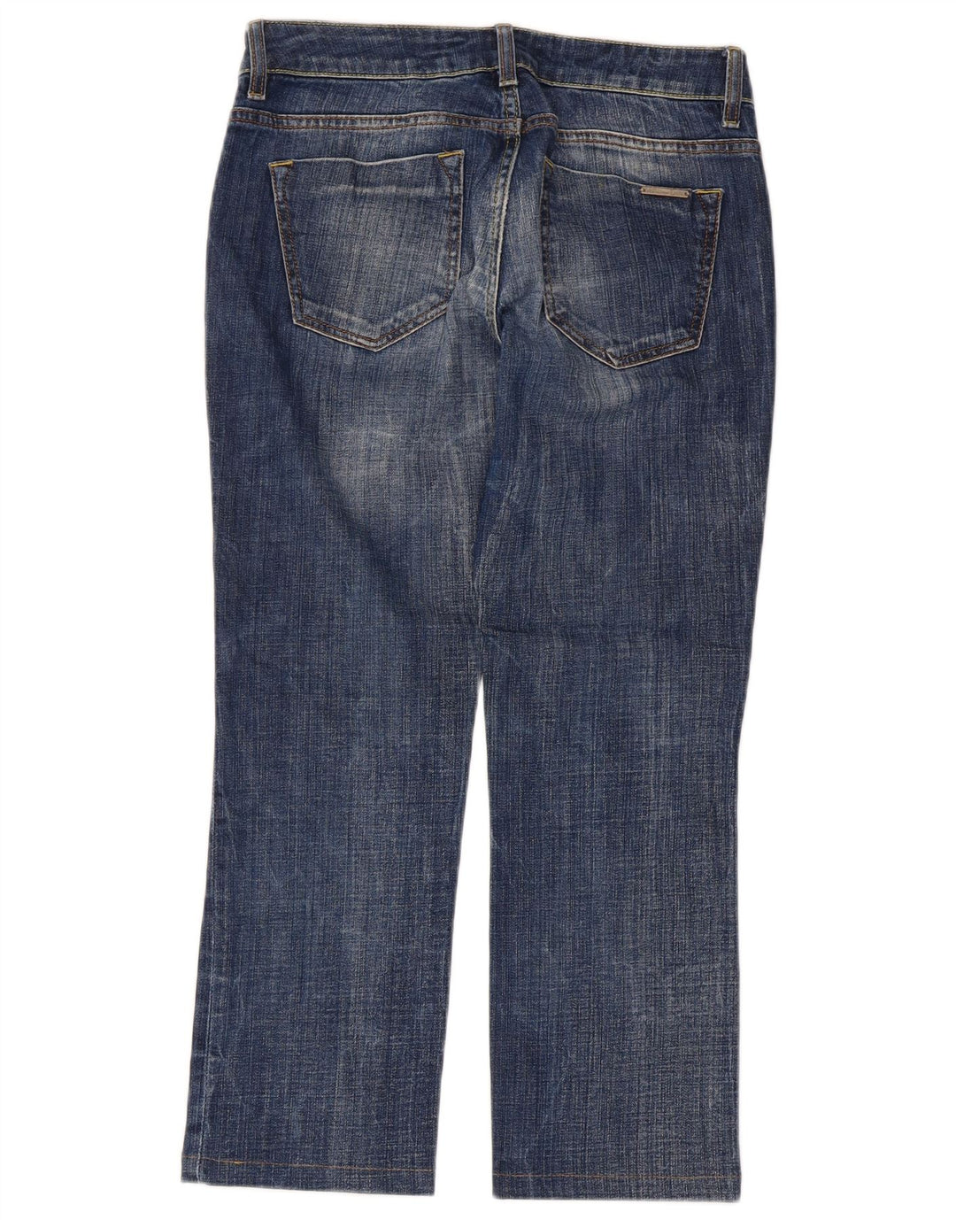 Vaqueros Cropped Mujer Massimo Dutti W27 L25 Algodón Azul